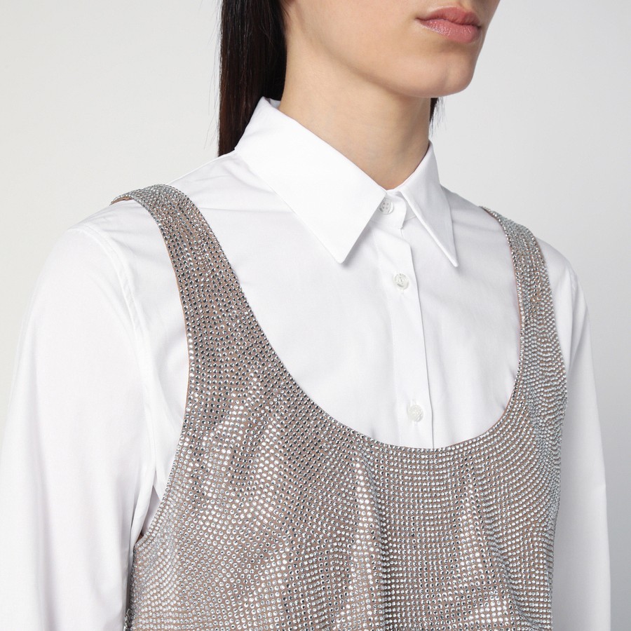 Giuseppe di Morabito White shirt with rhinestone top
