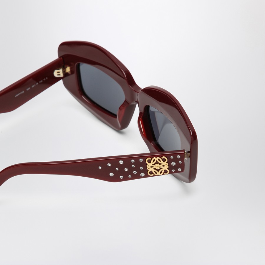 【関税&送料込】Loewe Burgundy Acetate Sunglasses Rectangular sunglasses Red - LOEWE