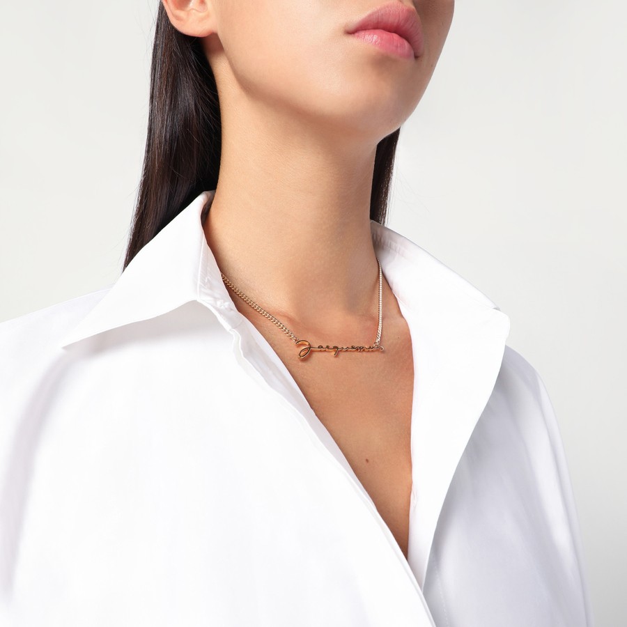 JACQUEMUS The gold necklace with logo | TheDoubleF