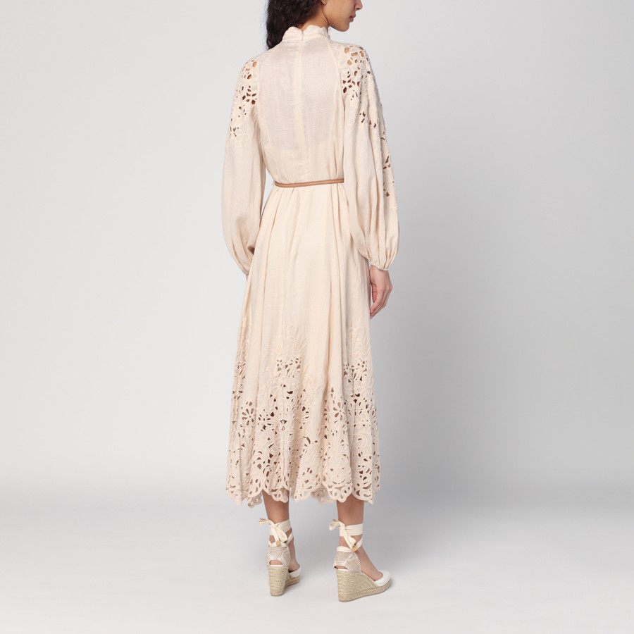 ZIMMERMANN Wylie cream-colored dress in linen | TheDoubleF