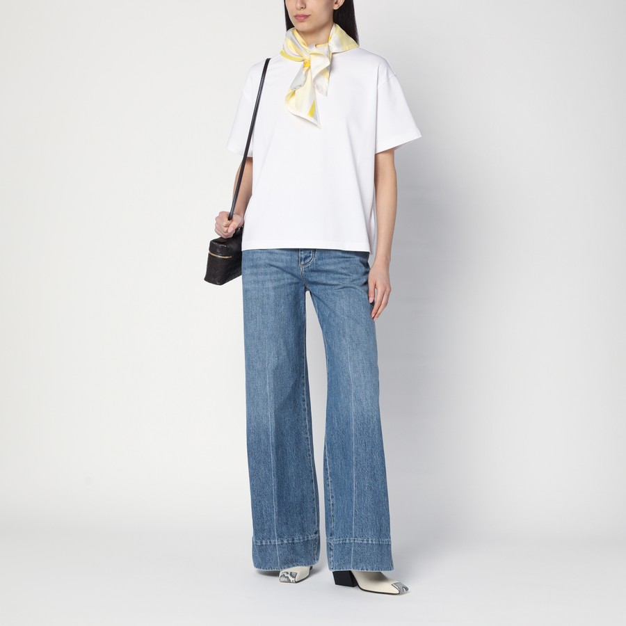 Bottega Veneta White T-shirt with Silk Scarf TheDoubleF
