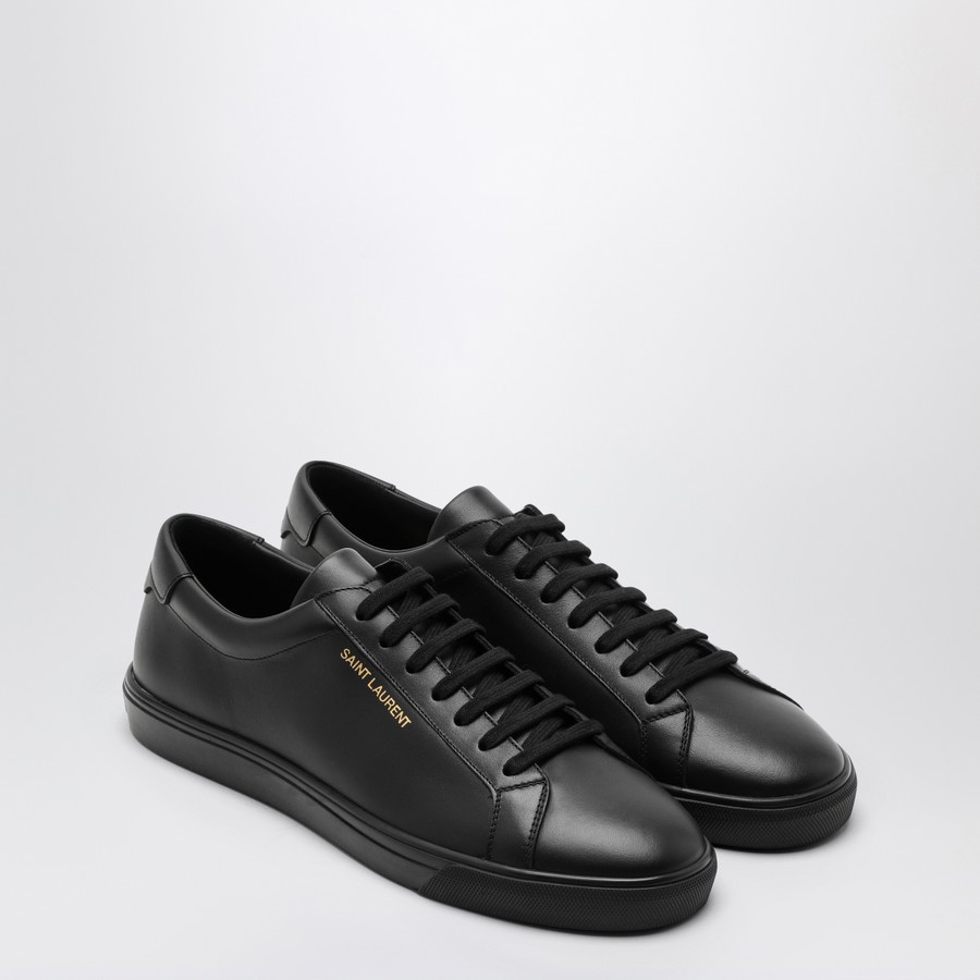 ★Saint Laurent★ Andy Sneakers Black 6068330ZS001000 606833 NEW YSL SAINT LAURENT ANDY BLACK LEATHER LOGO SNEAKERS SHOES