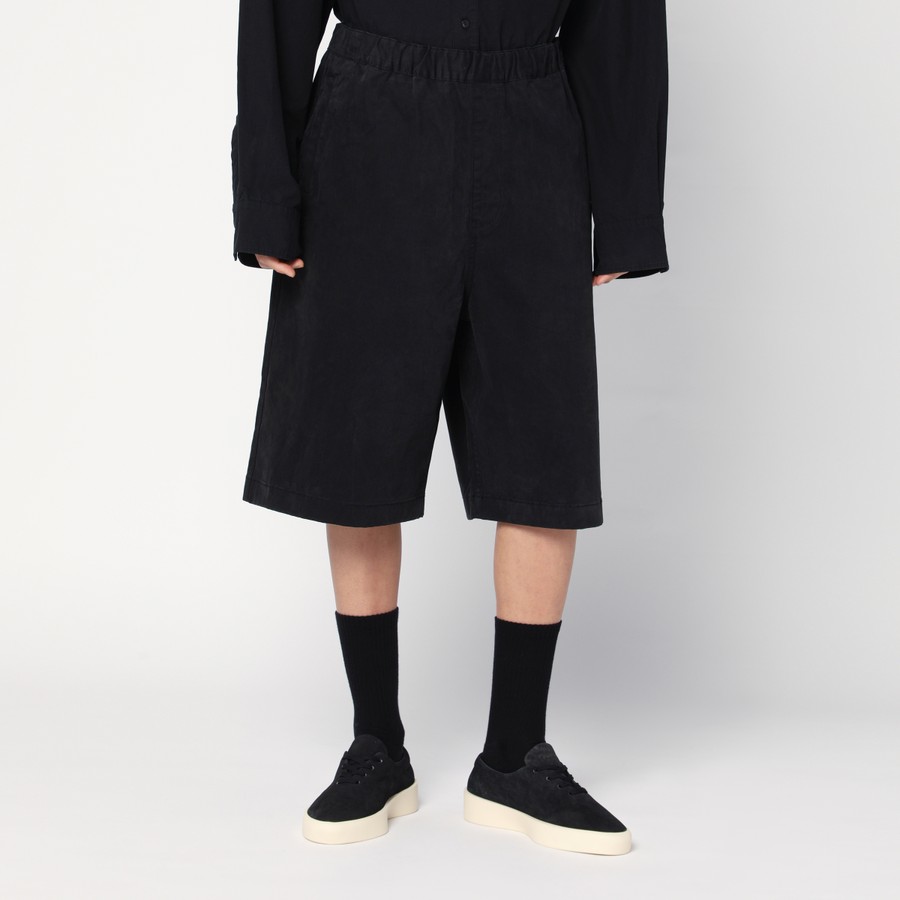 Entire Studios Wide black bermuda shorts in cotton | TheDoubleF