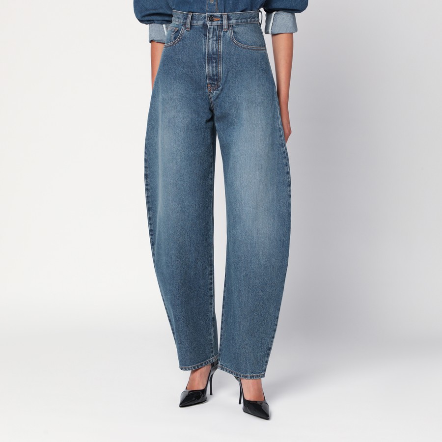デニム・ジーパン ALAIA ROUNDED BLUE JEANS WITH FADED EFFECT Alaïa Rounded blue jeans with faded effect | TheDoubleF