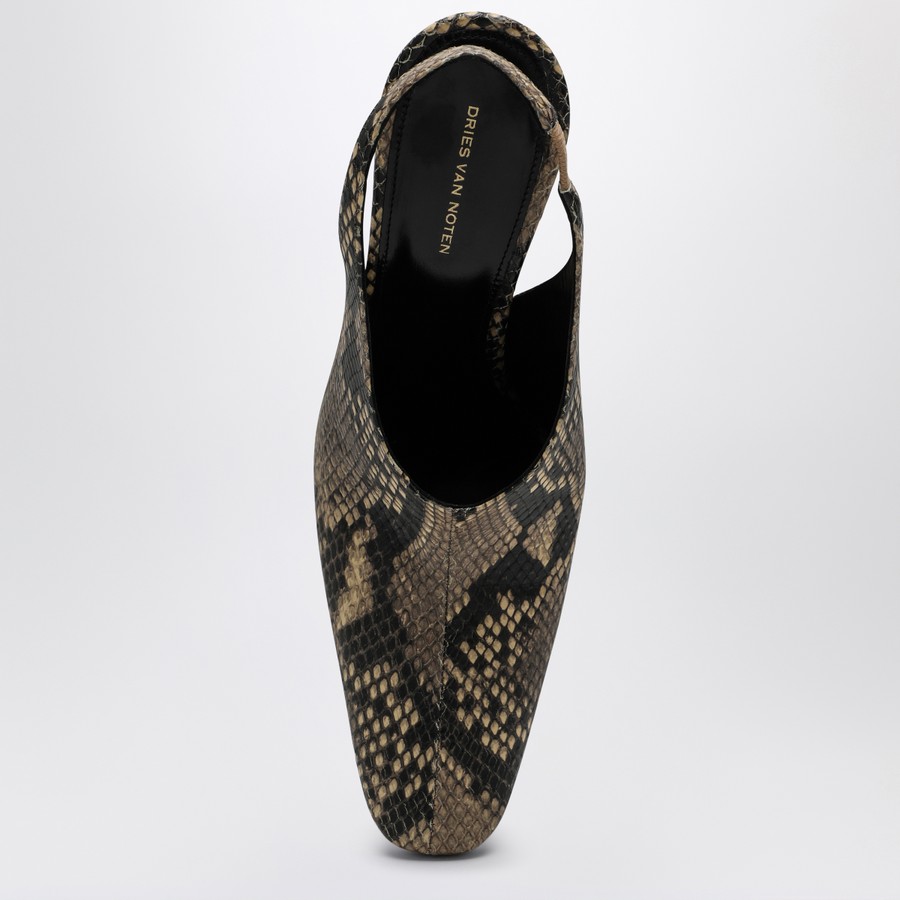 パンプス DRIES VAN NOTEN PUMPS WITH A WEDGE IN PRINTED LEATHER DRIES VAN NOTEN Lace-up snake-effect leather wedge pumps