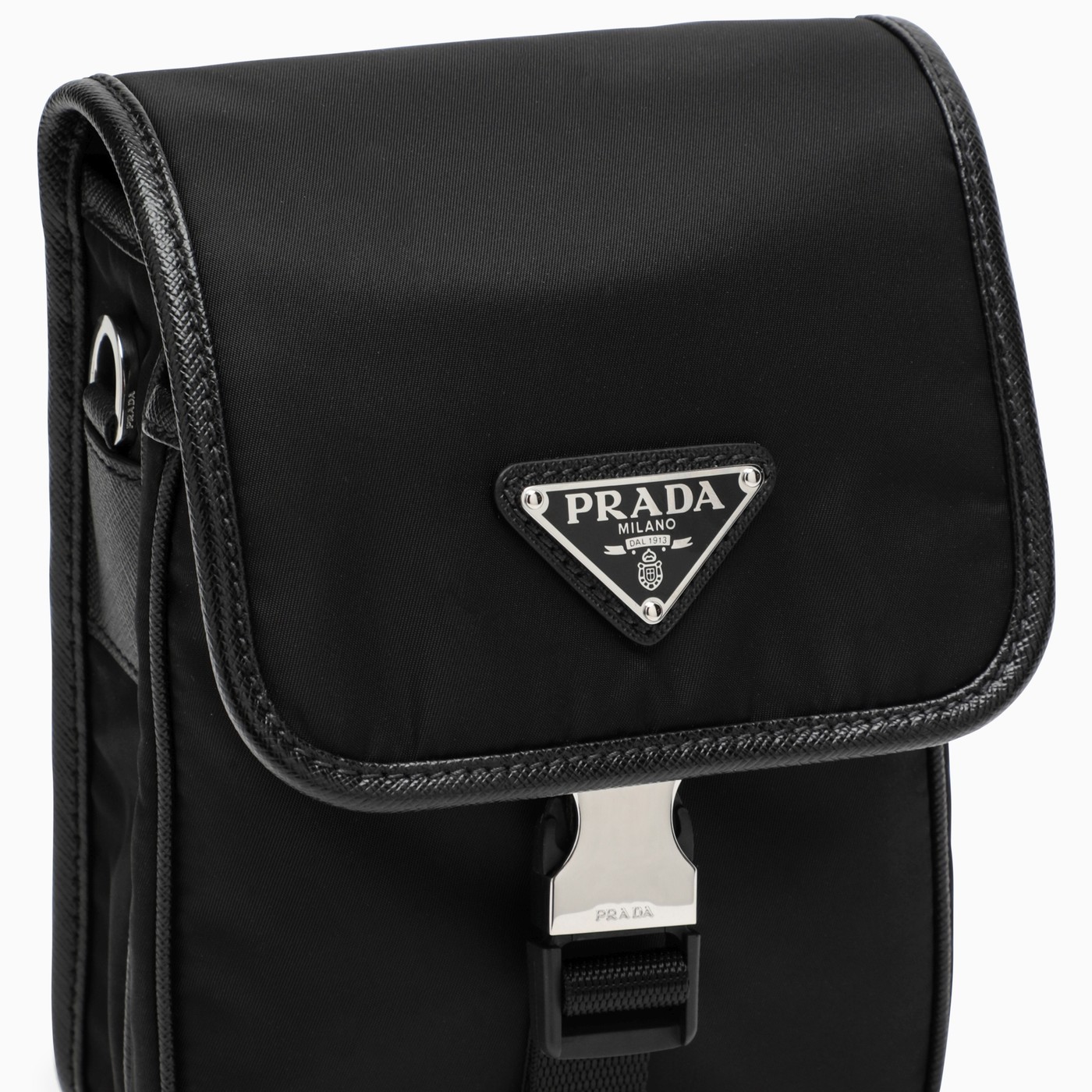 Prada Small messenger bag in black ReNylon TheDoubleF