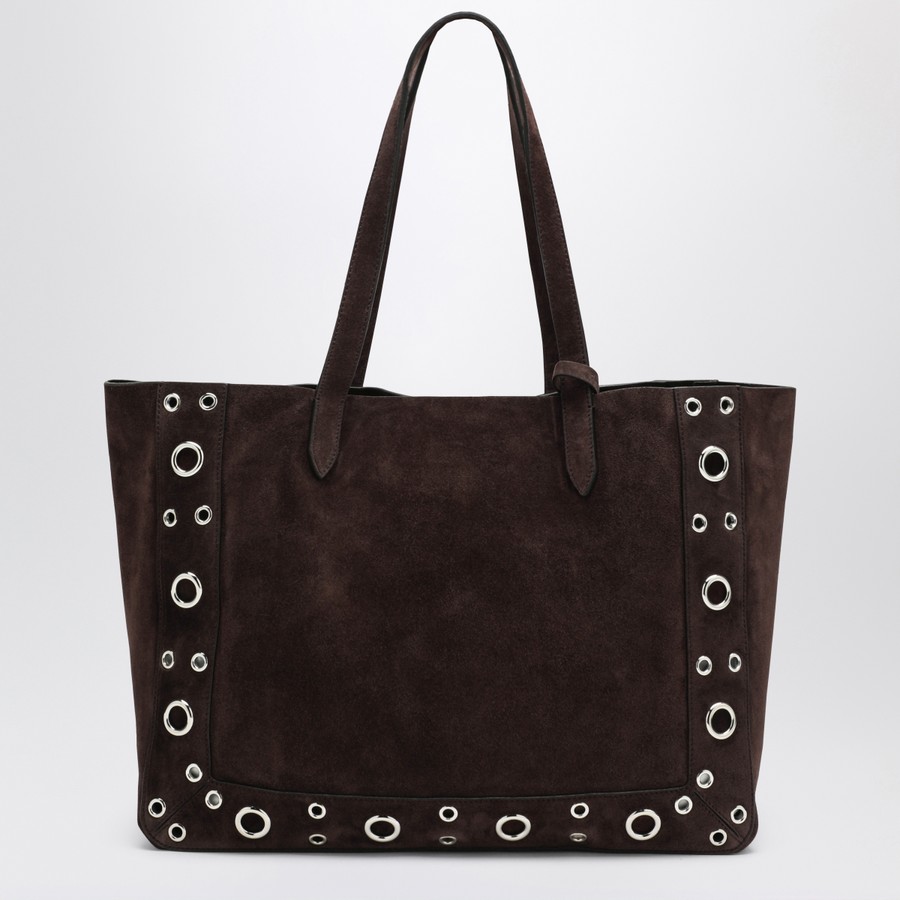トートバッグ Valentino Garavani Medium Nellcote Tote in Dark Brown Suede Valentino Garavani Medium Nellcôte Tote in Dark Brown Suede