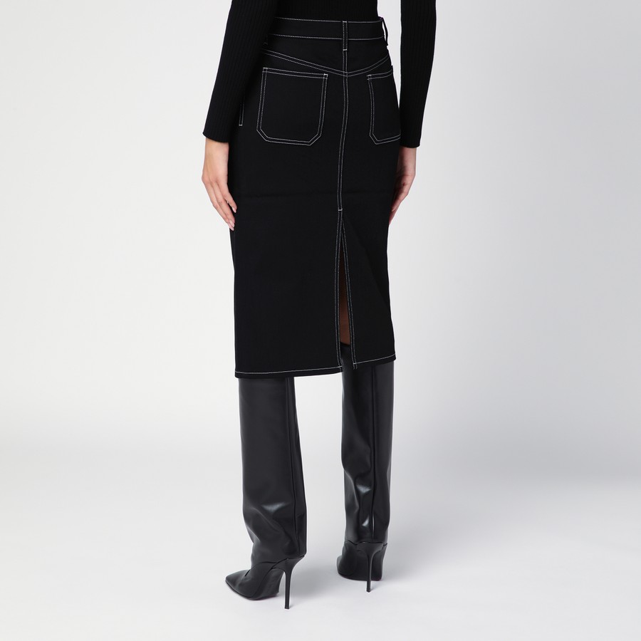 デニム・ジーパン COURREGES BLACK DENIM MIDI SKIRT Courrèges Black denim midi skirt | TheDoubleF
