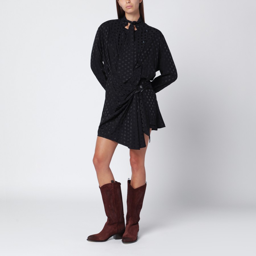 ISABEL MARANT Black polka-dot silk-blend dress TheDoubleF