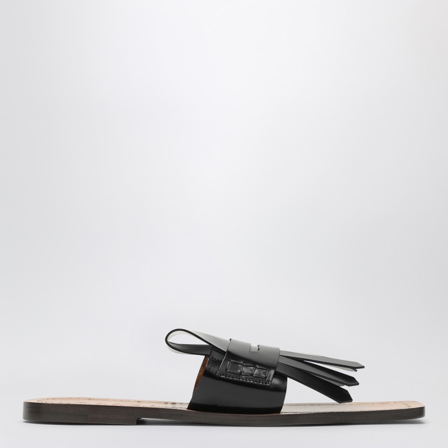 Marni Black leather Bambi sandal | TheDoubleF