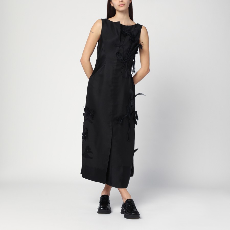 ワンピースその他 MKDT Studio Atelier Dove black dress in silk and wool MKDT Studio Atelier Dove black dress in silk and wool
