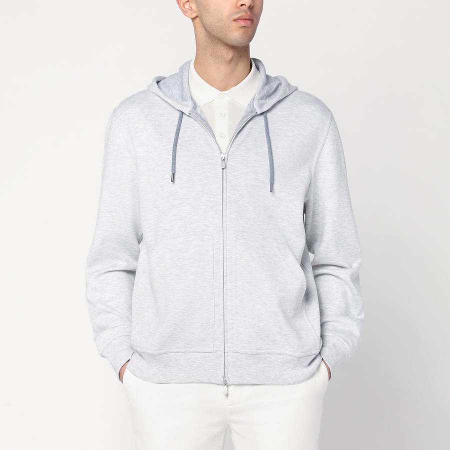 パーカー・フーディ Brunello Cucinelli Light Grey Sweatshirt In Cotton Blend Brunello Cucinelli Light grey sweatshirt in cotton blend