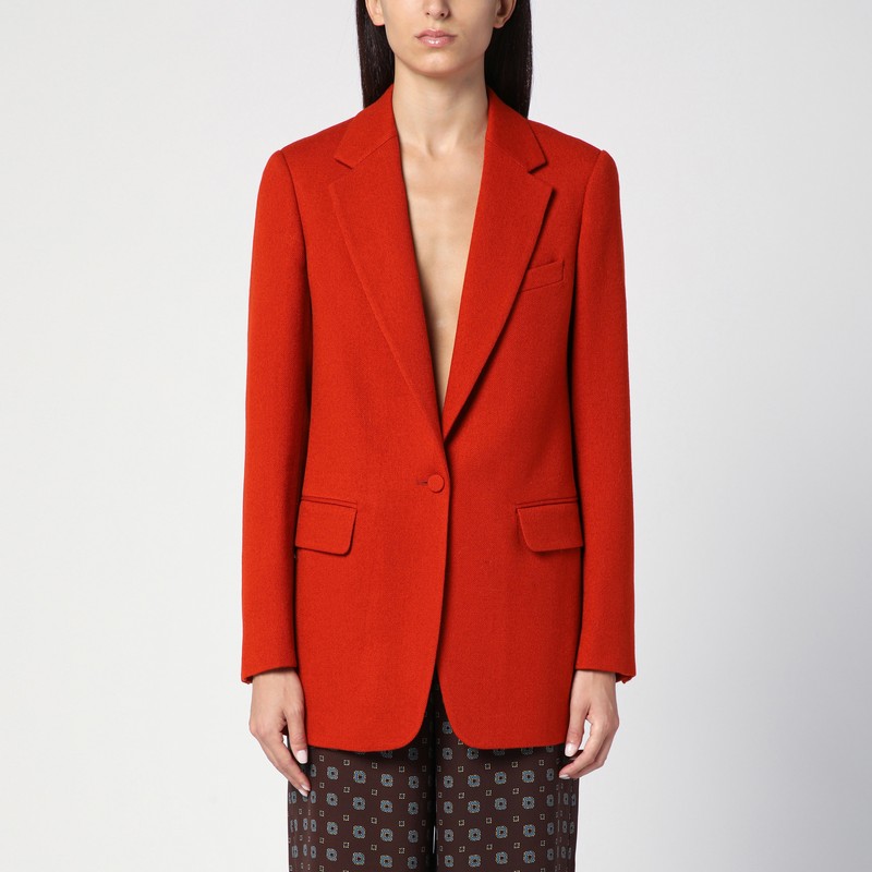Red single-breasted jacket in wool - Dries Van Noten - Modalova