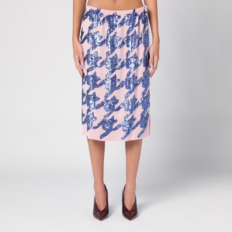 Pink silk sequin skirt - Dries Van Noten - Modalova