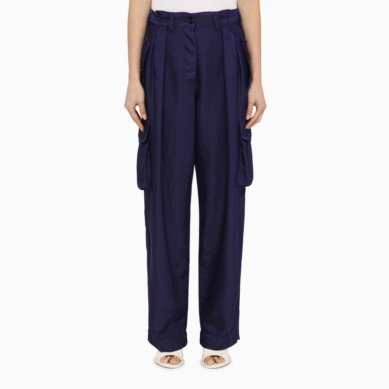 Dries van noten tintenblaue cargohose aus nylon