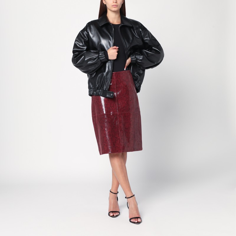 Cassell Zip Leather Bomber Jacket In Black