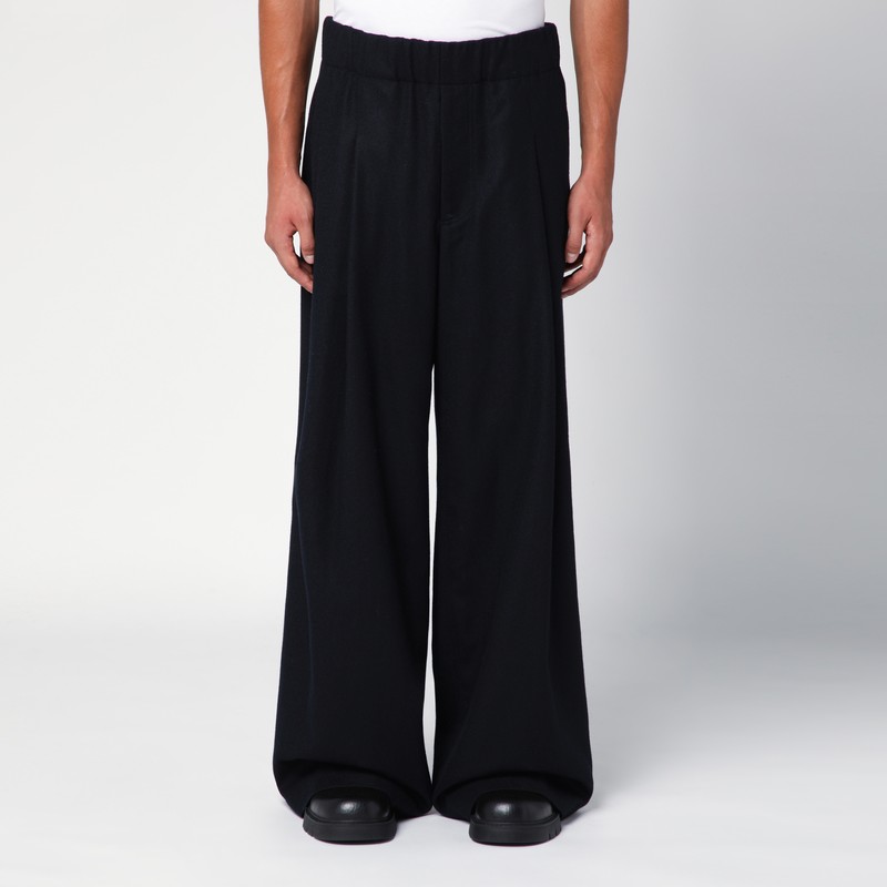 Navy blue wool baggy trousers