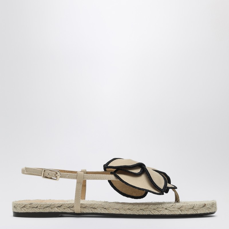 Sandal in sand color with flower - Castañer - Modalova