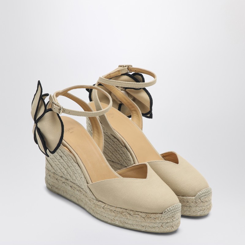 Castaã±er Expadrillas Coco 105 Sand Color With Flower In Beige