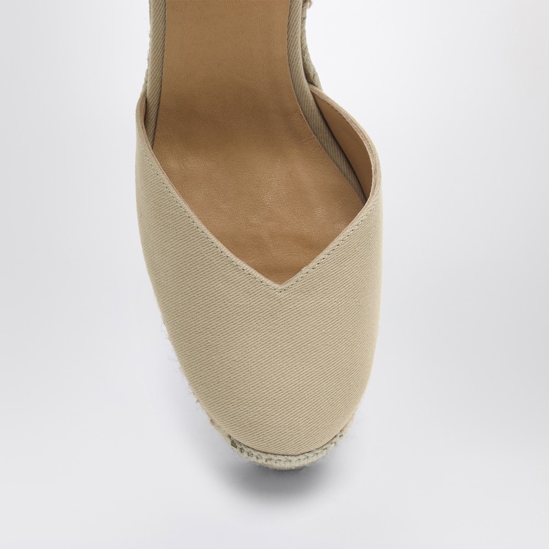 Castaã±er Expadrillas Coco 105 Sand Color With Flower In Beige