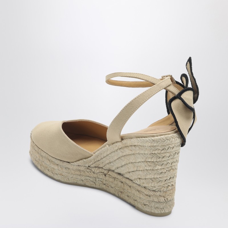 Castaã±er Expadrillas Coco 105 Sand Color With Flower In Beige