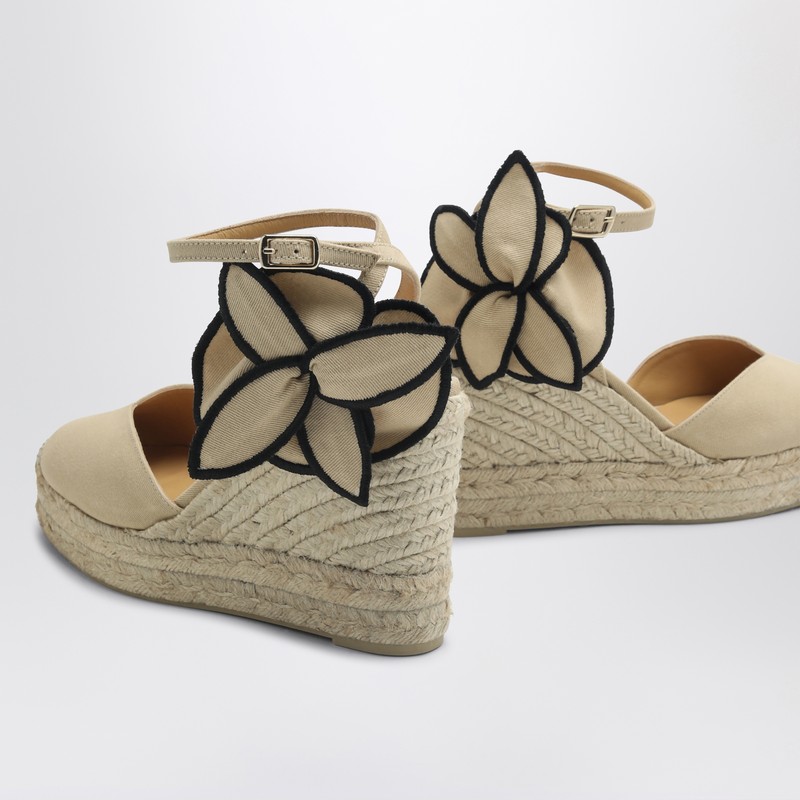 Castaã±er Expadrillas Coco 105 Sand Color With Flower In Beige