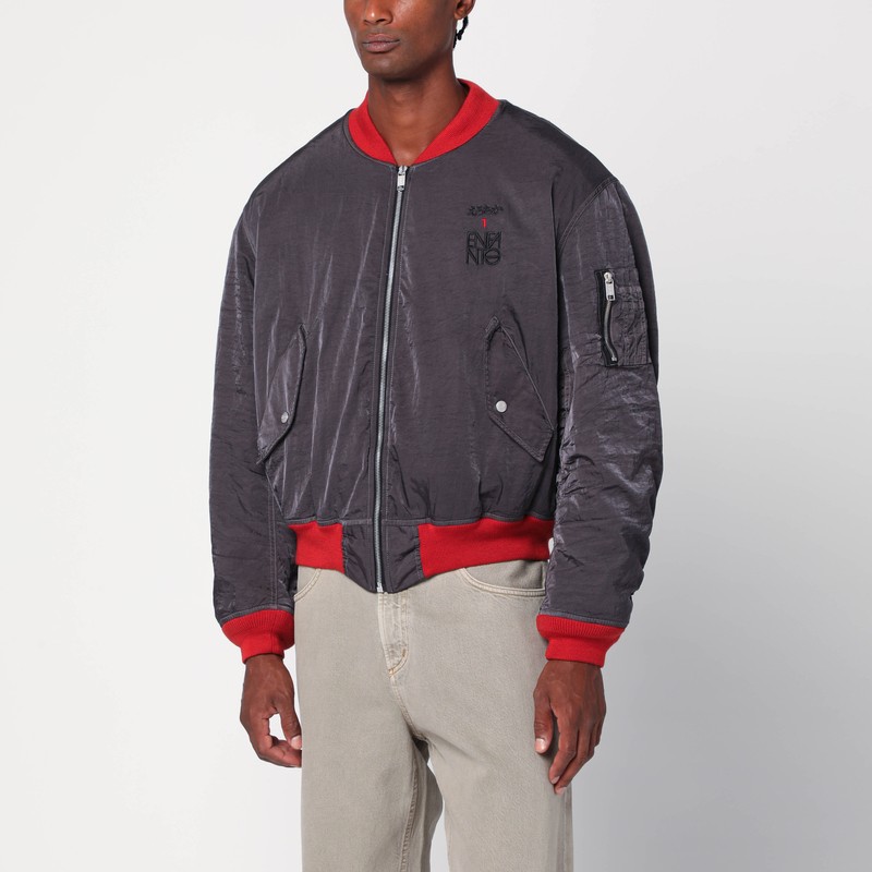 Erotica grey/red nylon bomber