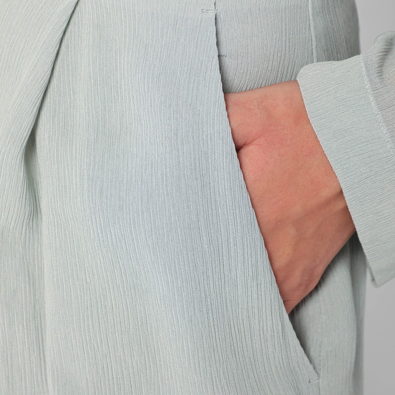 Alberta Ferretti High Waist Pleated Palazzo Trousers In Gray