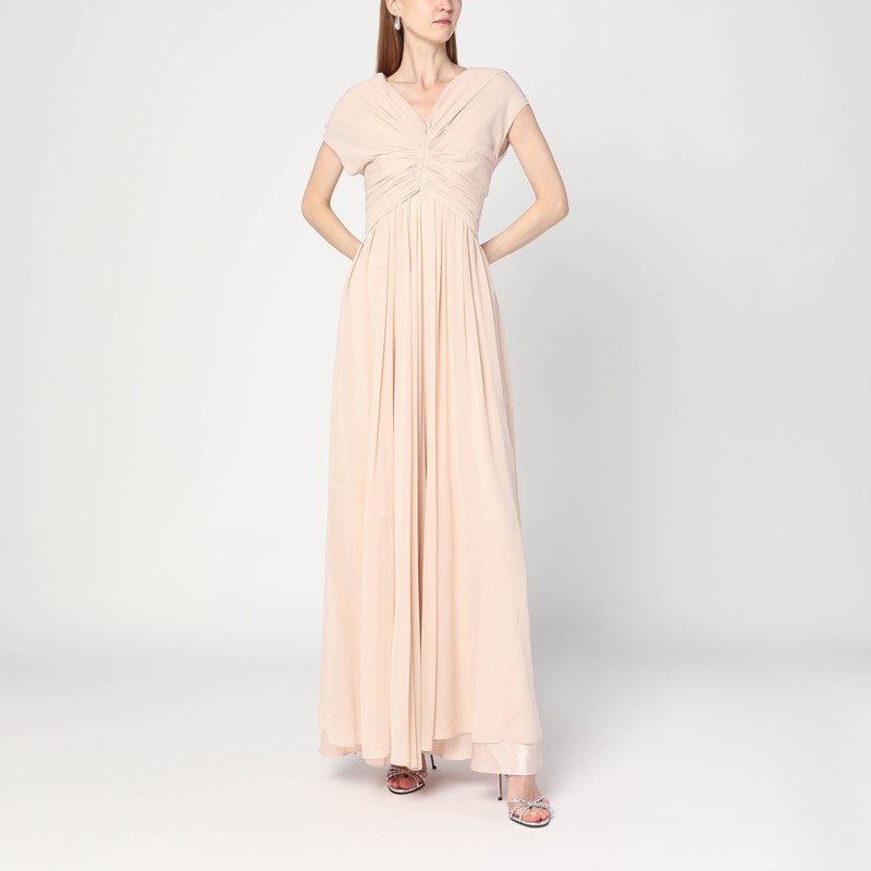 Light pink dress in silk georgette