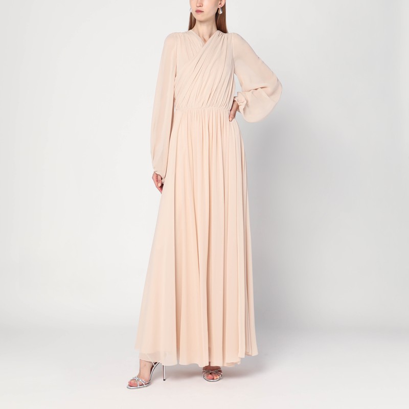 Light pink dress in silk georgette
