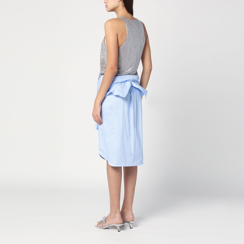 GIUSEPPE DI MORABITO GIUSEPPE DI MORABITO SHIRT DRESS IN LIGHT BLUE WITH RHINESTONES