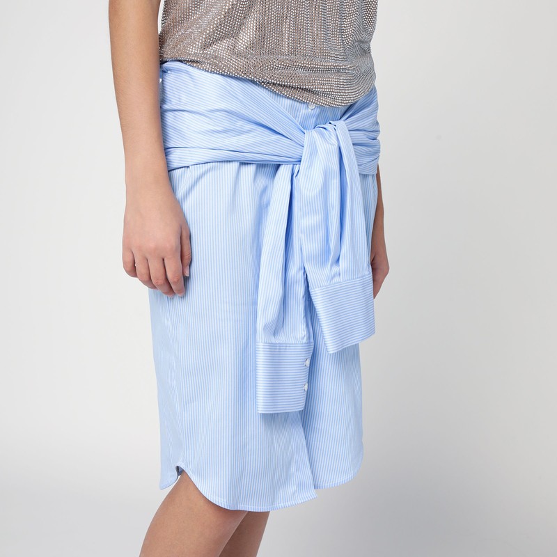 GIUSEPPE DI MORABITO GIUSEPPE DI MORABITO SHIRT DRESS IN LIGHT BLUE WITH RHINESTONES