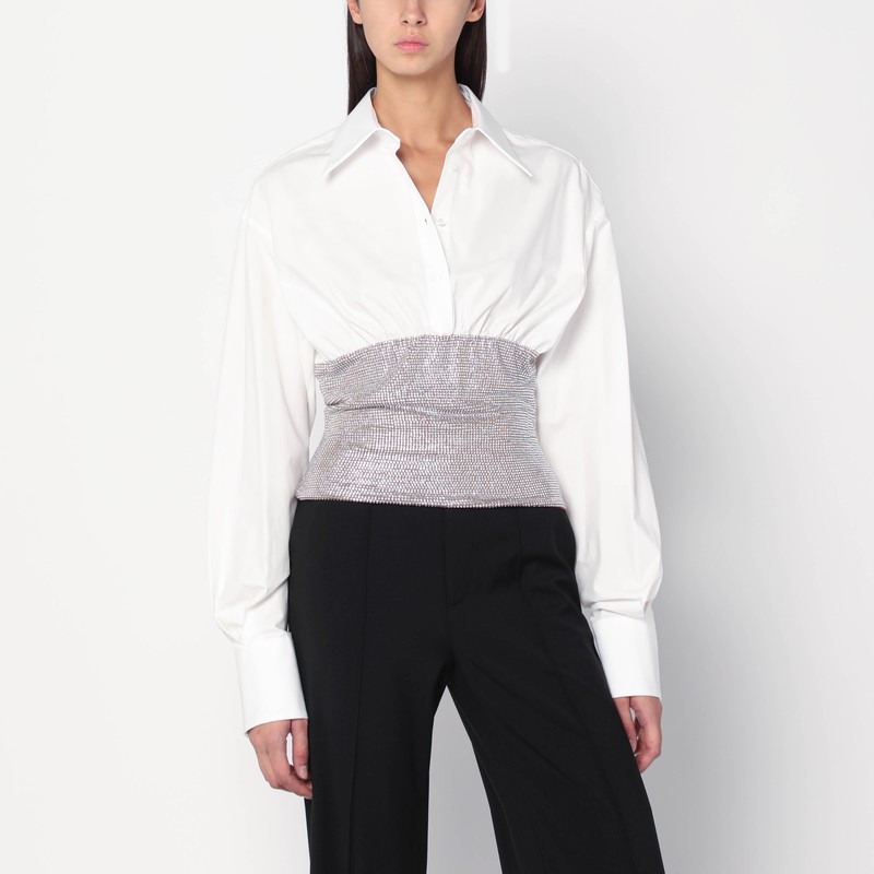 White shirt with rhinestone bustier