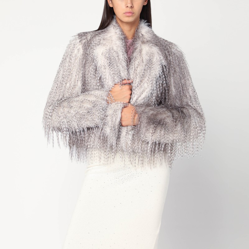 Short gray eco fur