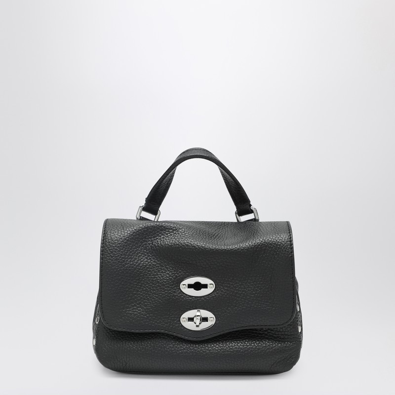 Zanellato Small Postina Smooth Leather Shoulder Bag In Black