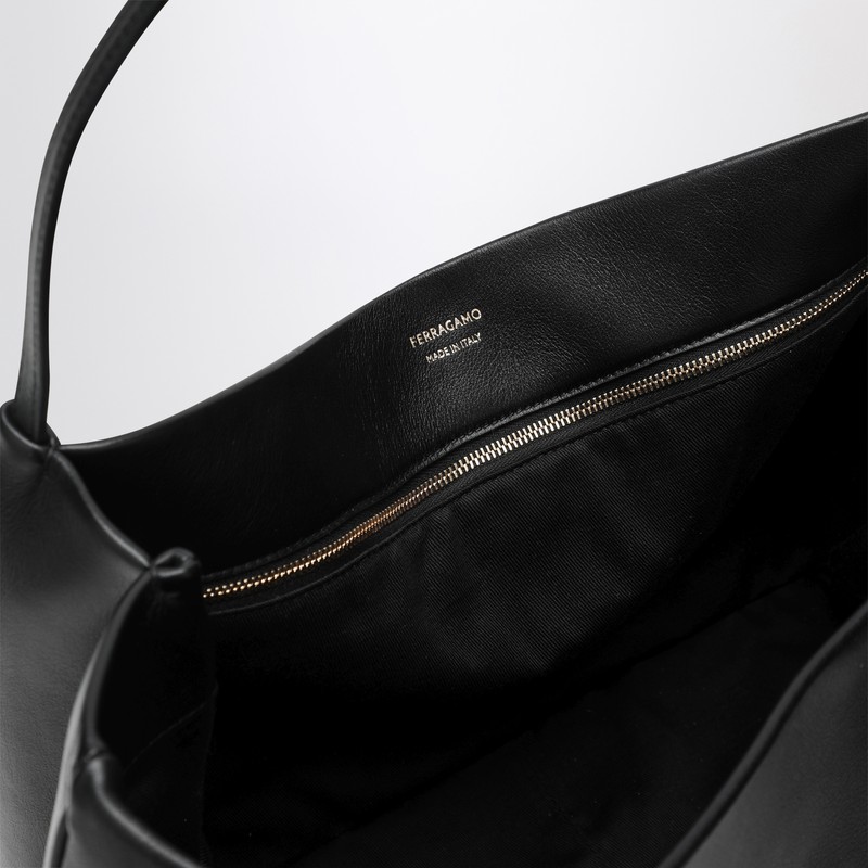 Ferragamo Salvatore Leather Tote Bag Hardware Strap Texture