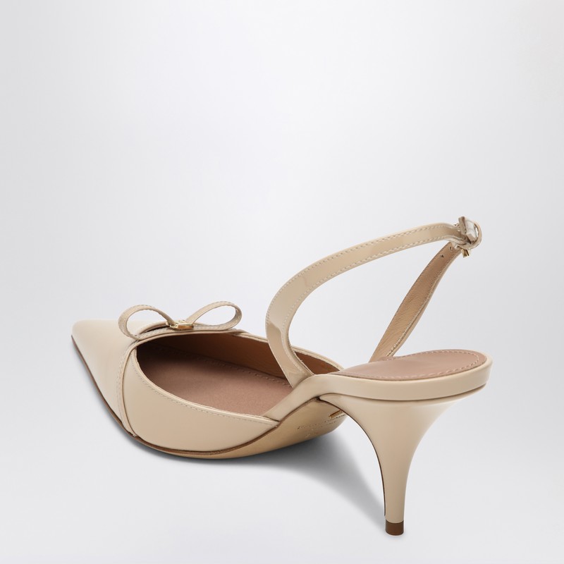Ferragamo Powdery Slingback With Mini Bow In Black