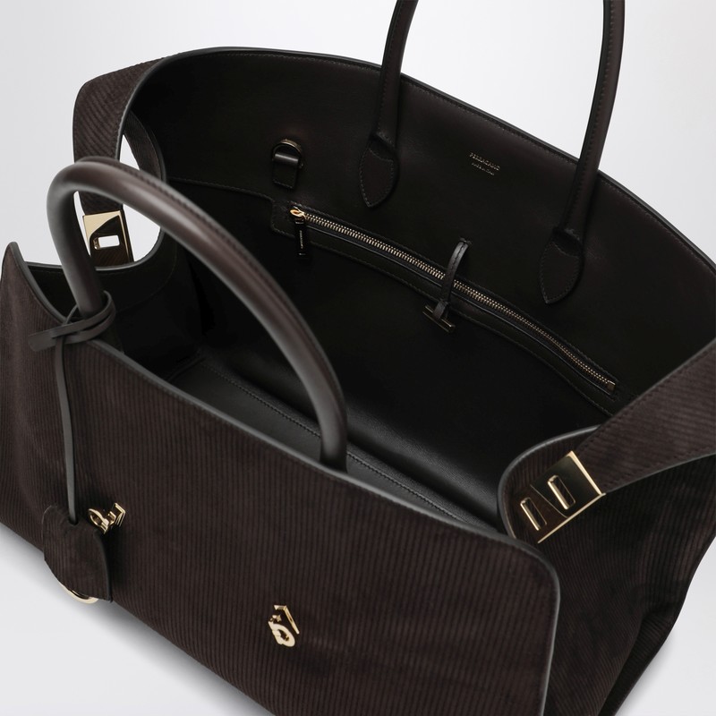 Ferragamo Hug L Soft Tote Bag In Brown