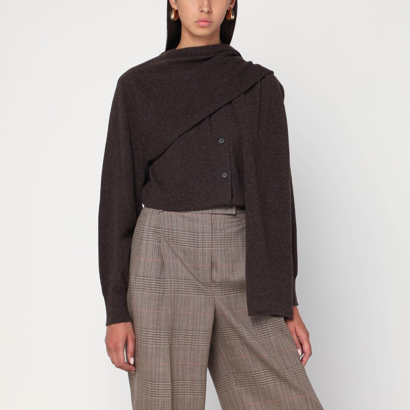 Clay mélange cashmere cardigan