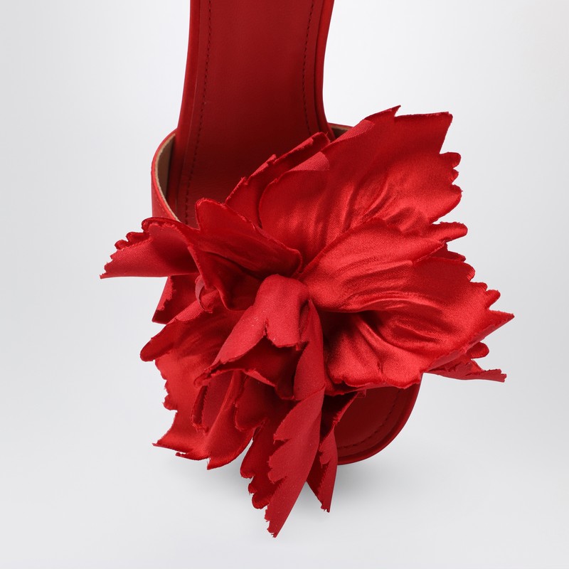 Ferragamo 90mm Flower-embellished High-heel Sandals In Red