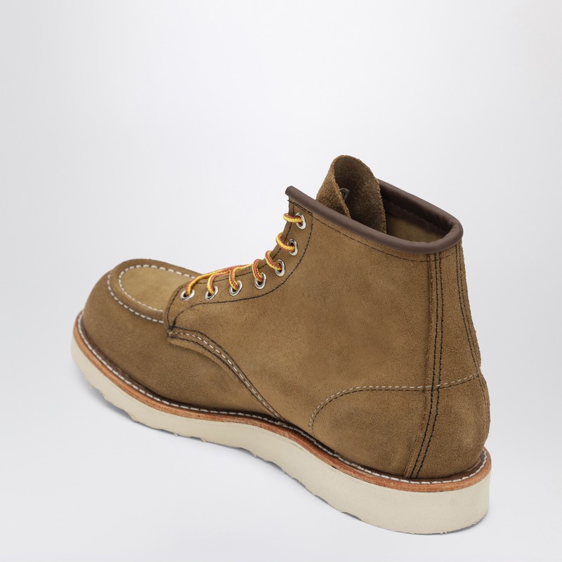 Redwing Classic Moc Toe In Olive Leather In Green