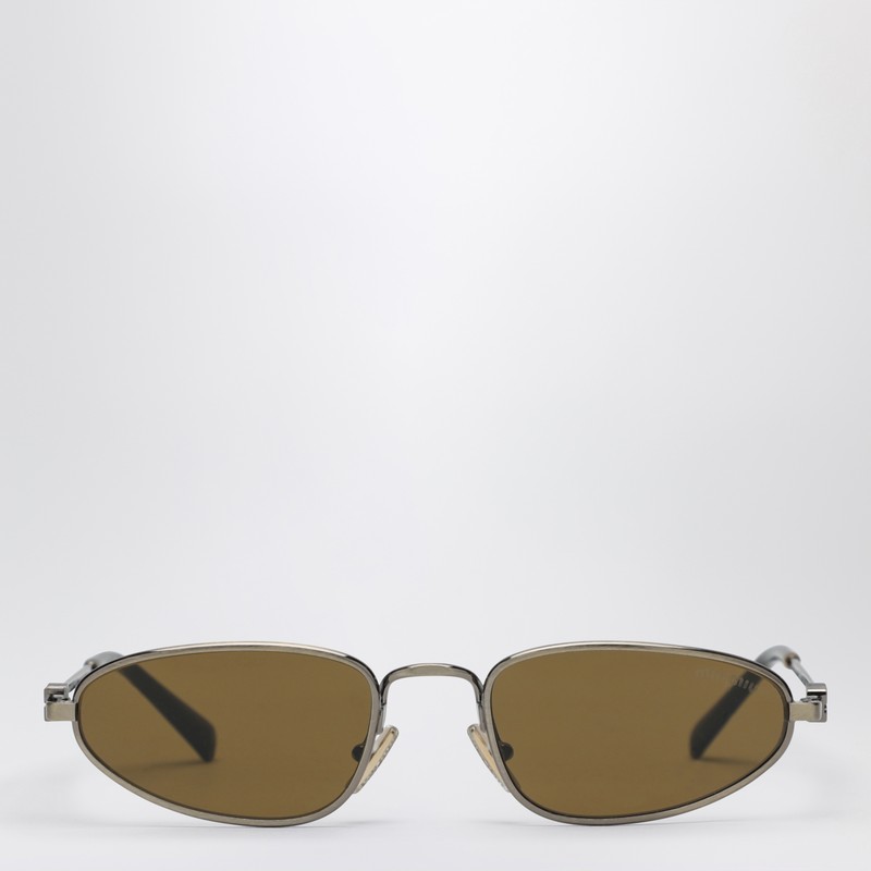 Miu Miu Logo Old gold/Dark brown sunglasses