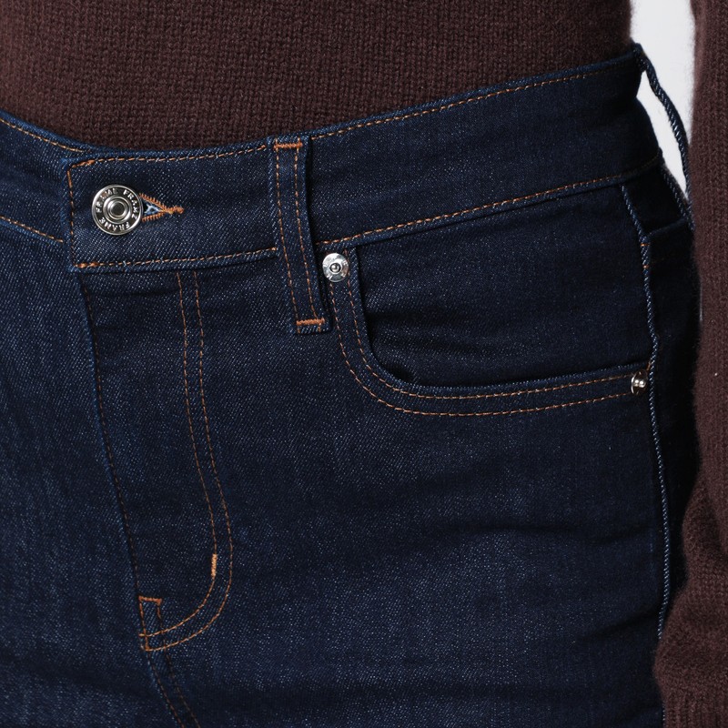 Frame Straight Jeans Five-pocket Design In Blue