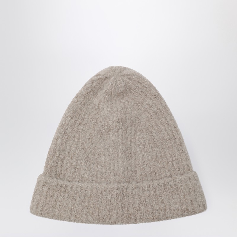Beige Leomir beanie in cashmere and silk blend