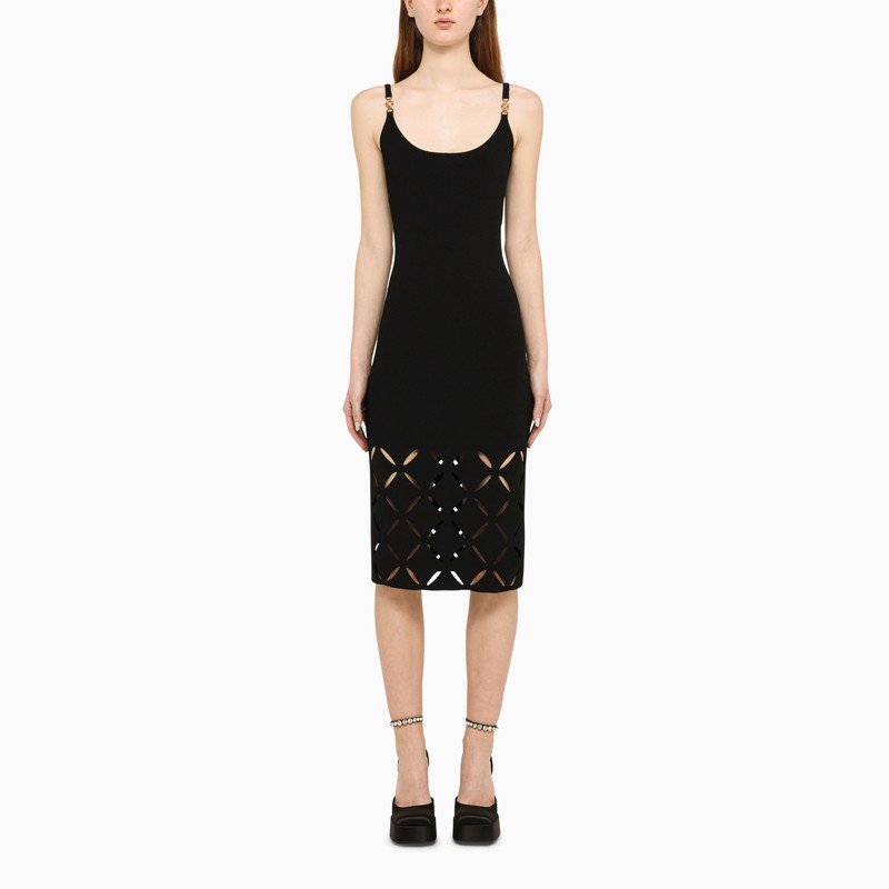 VERSACE KNITTED MIDI SHEATH DRESS