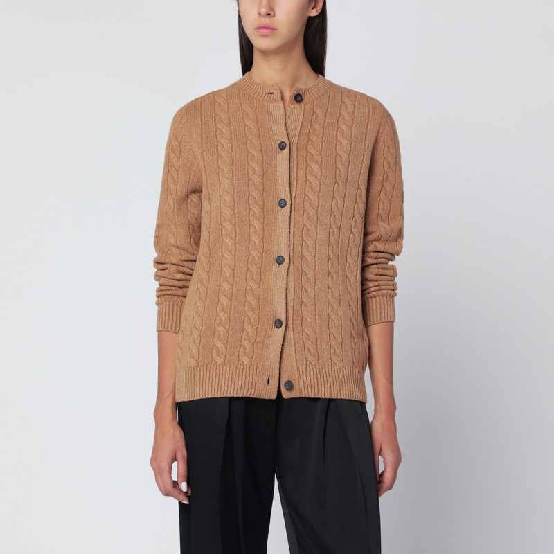 Loneke cardigan in light brown wool