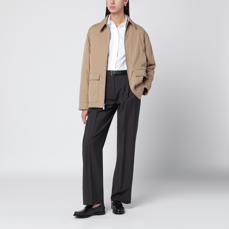 The Row Sand-colored Aurelius Jacket In Cotton And Cashmere In Sand