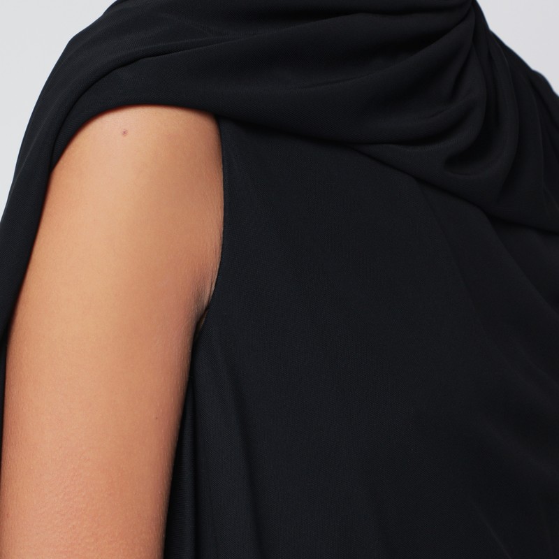 The Row Isadra Draped Crepe-jersey Top In Black