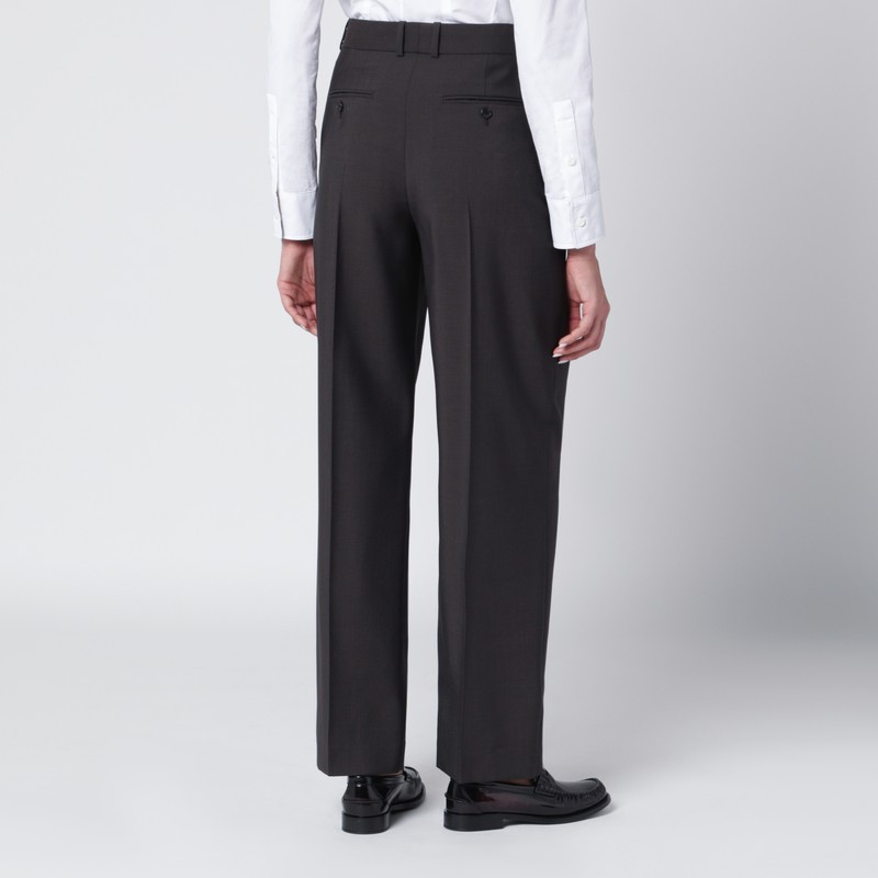 The Row Brown Mikkela Wool Trousers In Brown