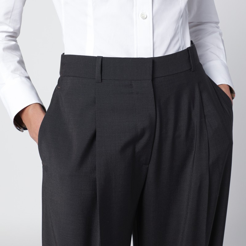 The Row Brown Mikkela Wool Trousers In Brown